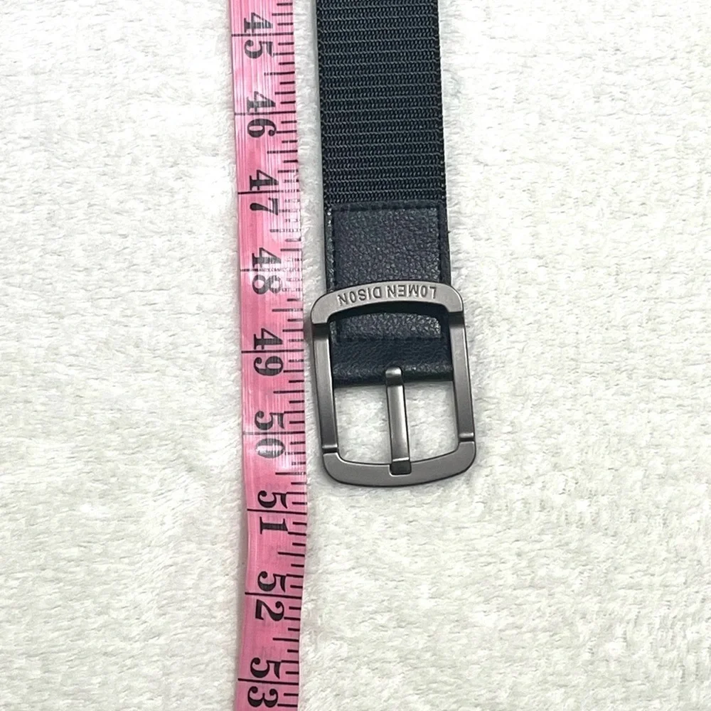 Lomen Dison Tactical Golf Belt Black Nylon Webbed Adjustable Belt Fits 34-44